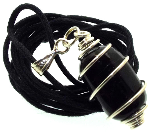 Dravite Brown Tourmaline Mini Gemstone Spiral Pendant