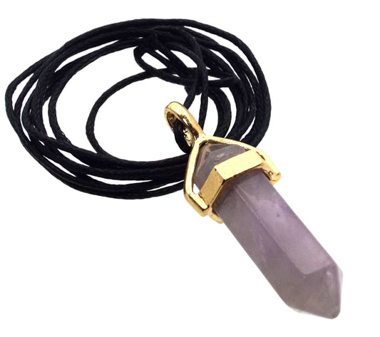 Faceted Double Terminated Amethyst Point Pendant