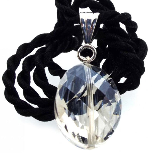 Faceted Oval Clear Quartz Pendant
