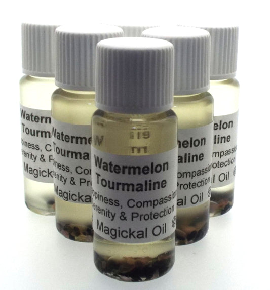 10ml Watermelon Tourmaline Gemstone Oil Happiness Serenity