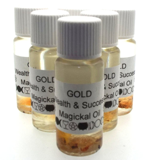 10ml Gold Herbal Spell Oil Wealth and Success