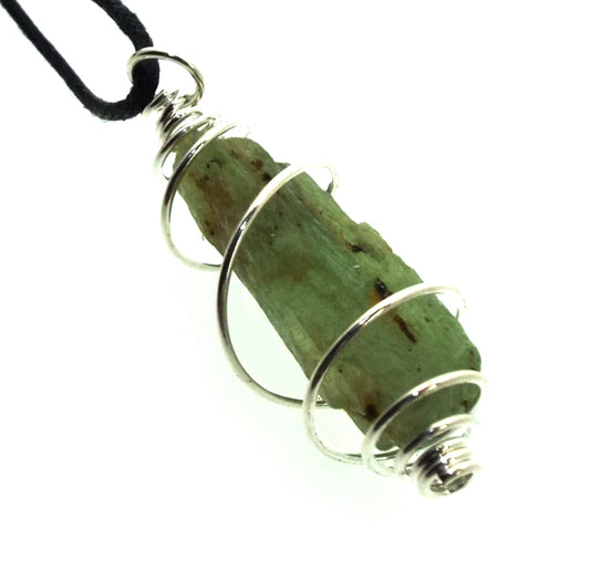 Green Kyanite Small Gemstone Spiral Pendant