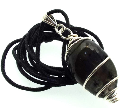 Iolite Mini Tumbled Gemstone Spiral Pendant