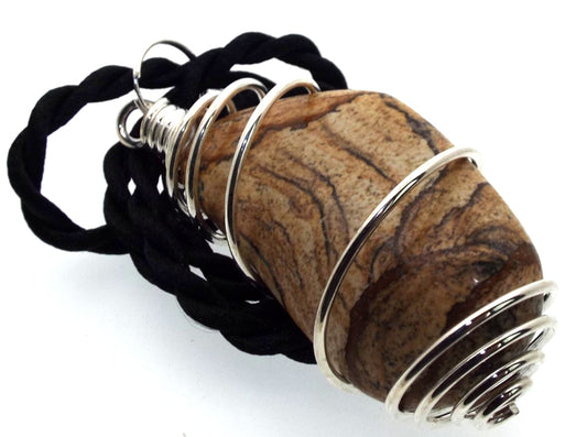 Kalahari Jasper Gemstone Spiral Pendant