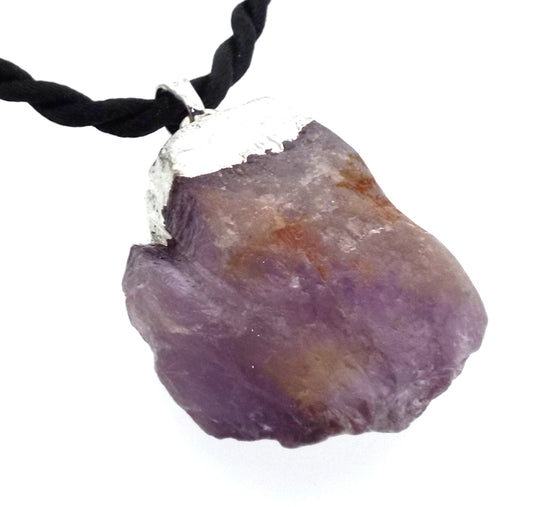 Natural Amethyst Electroplated Pendant