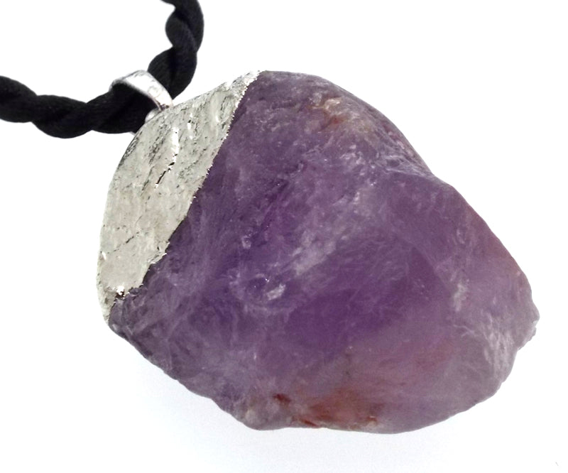 Natural Amethyst Electroplated Pendant