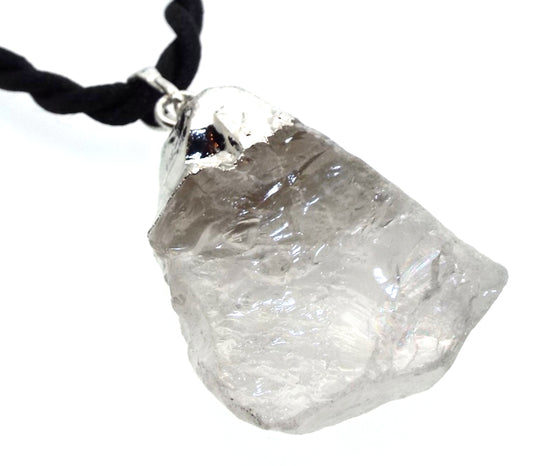 Natural Himalayan Quartz Electroplated Pendant