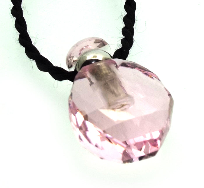 Pink Glass Perfume Bottle Style Pendant