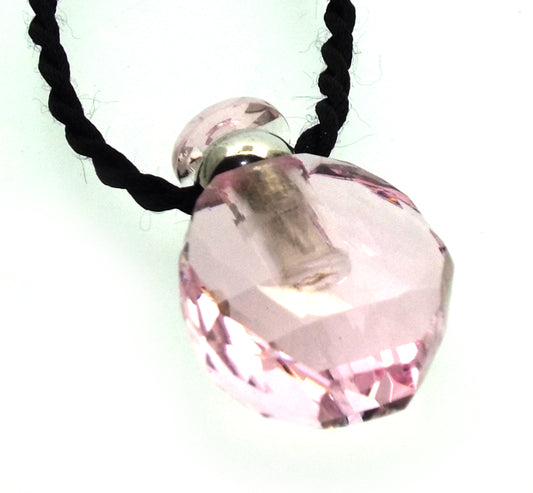 Pink Glass Perfume Bottle Style Pendant