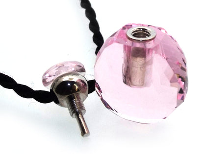 Pink Glass Perfume Bottle Style Pendant