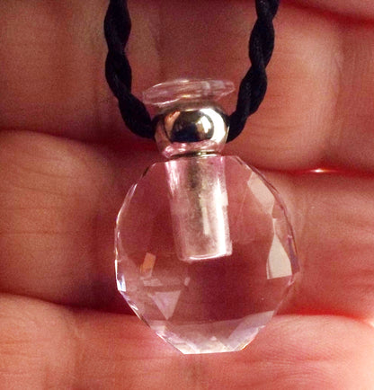 Pink Glass Perfume Bottle Style Pendant