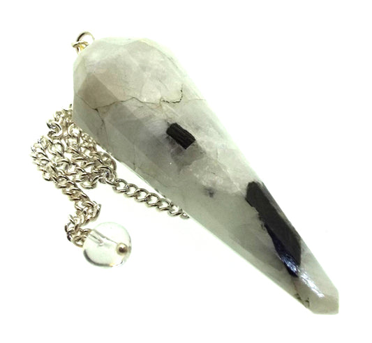 Rainbow Moonstone Gemstone Terminated Pendulum