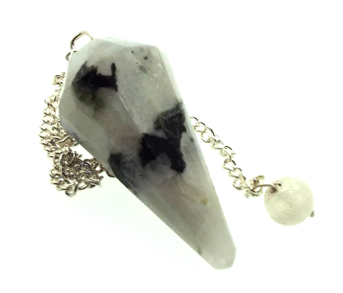 Rainbow Moonstone Gemstone Terminated Pendulum