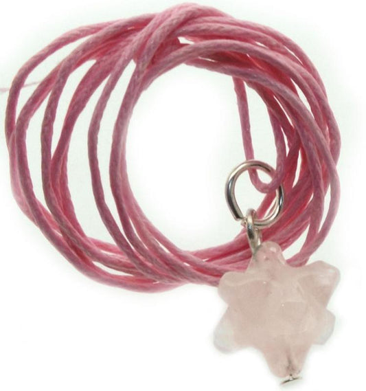 Rose Quartz Gemstone Mini Merkaba Pendant