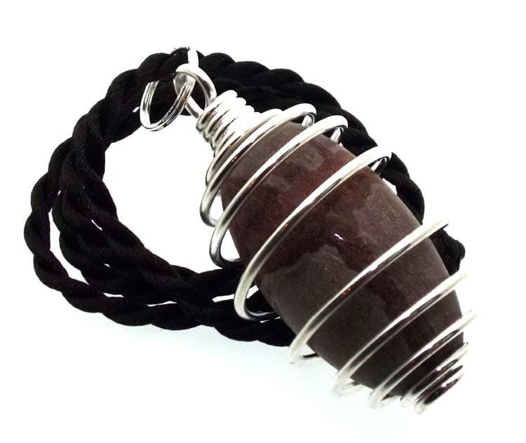 Shiva Lingam Gemstone Spiral Pendant