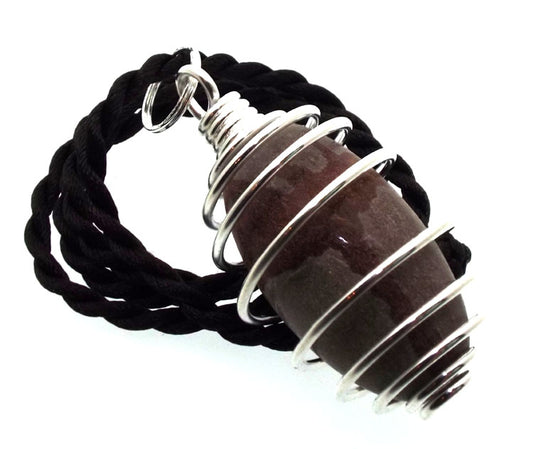 Shiva Lingam Gemstone Spiral Pendant