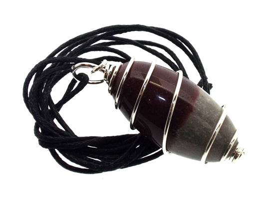 Shiva Lingam Small Gemstone Spiral Pendant