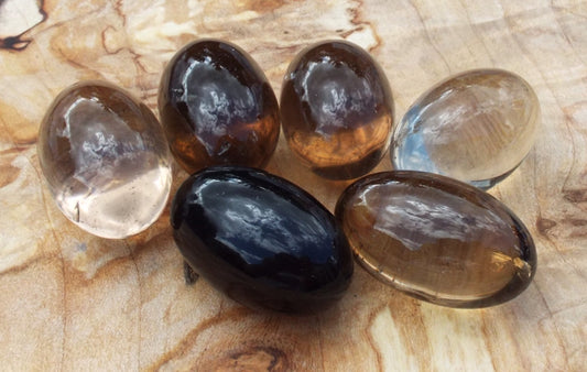 Smoky Quartz Shiva Gemstone Egg 33-36mm