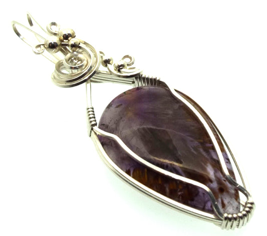 Super 7 Gemstone Sterling Silver Wire Wrapped Pendant 12
