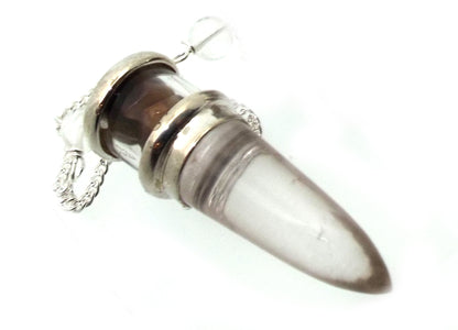 Tigers Eye and Quartz Gemstone Vial Pendulum