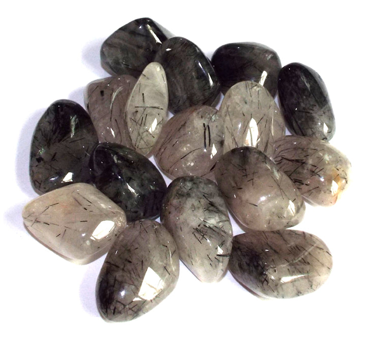 1 x Large Black Tourmalated Quartz Tumblestone