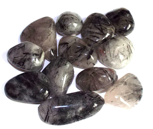 1 x Extra Large Black Tourmalated Quartz Tumblestone