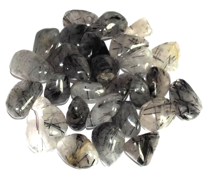 1 x Extra Small Black Tourmalated Quartz Tumblestone