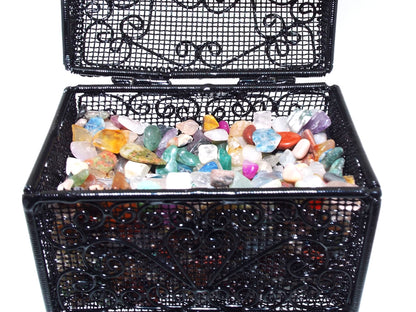 Black Wire Mini Chest Containing Tumblestone Chips