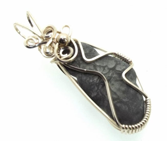 Harricana Fairy Stone Silver Plated Wire Wrapped Pendant 06