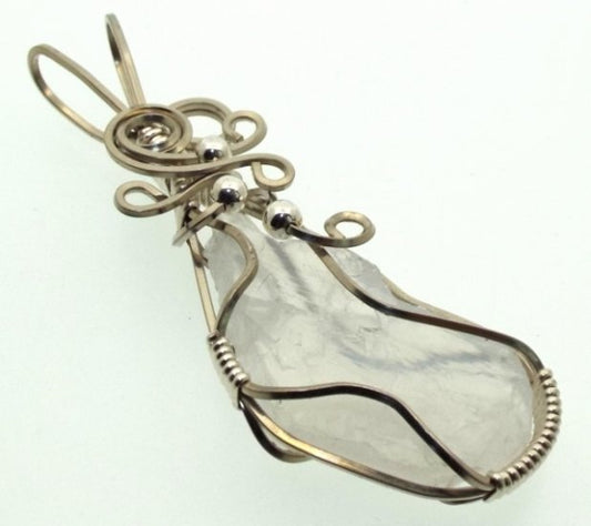 Indian Moonstone Gemstone Silver Filled Wrapped Pendant 04