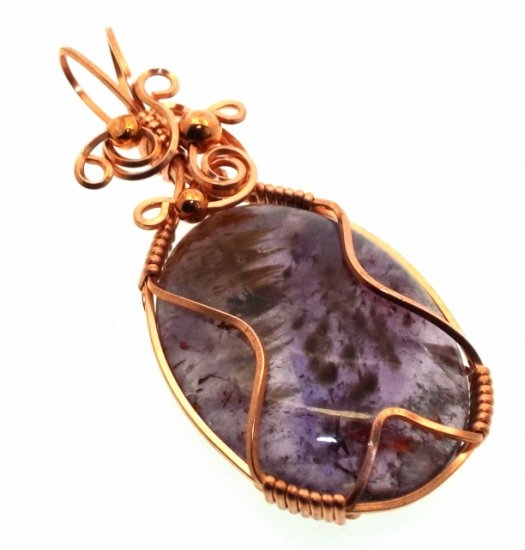 Super 7 Gemstone Copper Wire Wrapped Pendant 04