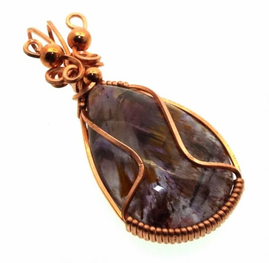 Super 7 Gemstone Copper Wire Wrapped Pendant 07