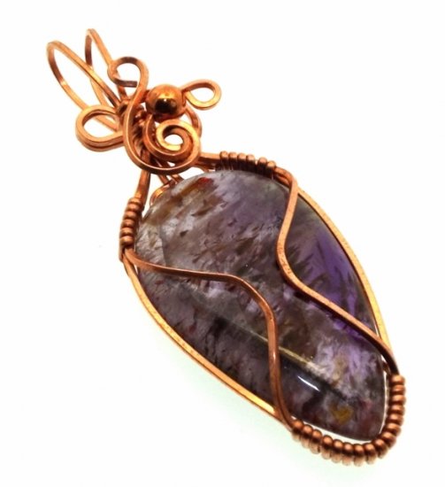 Super 7 Gemstone Copper Wire Wrapped Pendant 08