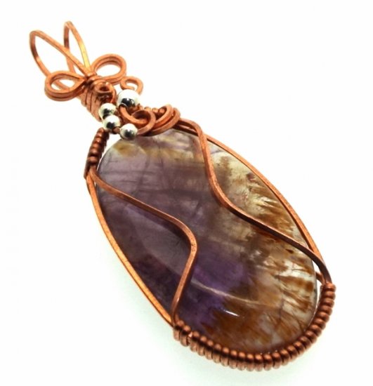 Super 7 Gemstone Copper Wire Wrapped Pendant 10