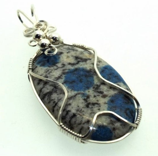 K2 Gemstone Silver Filled Wire Wrapped Pendant 06