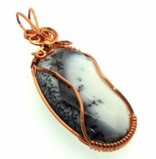 Merlinite Copper Wire Wrapped Pendant 03