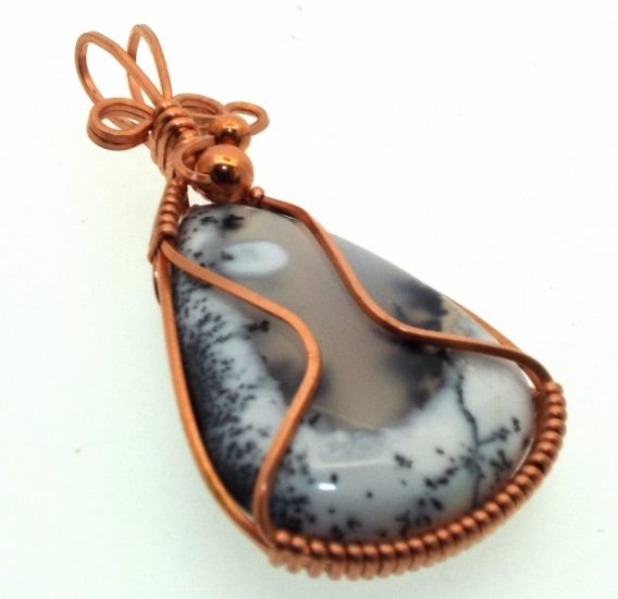 Merlinite Copper Wire Wrapped Pendant 05