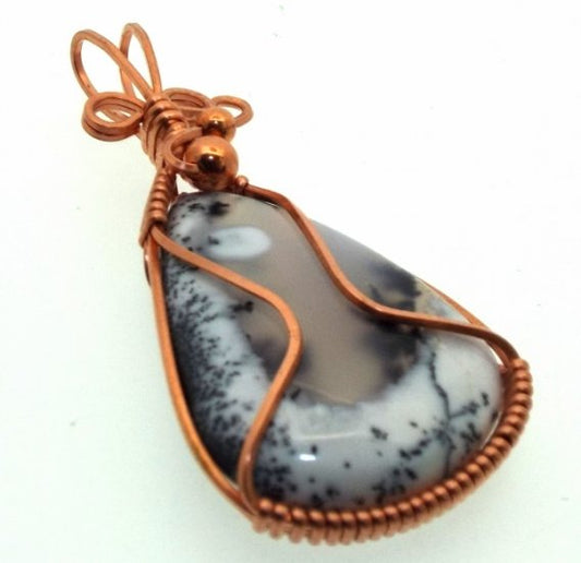 Merlinite Copper Wire Wrapped Pendant 05