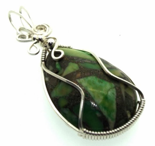 Sediment Jasper Sterling Silver Wire Wrapped Pendant 03