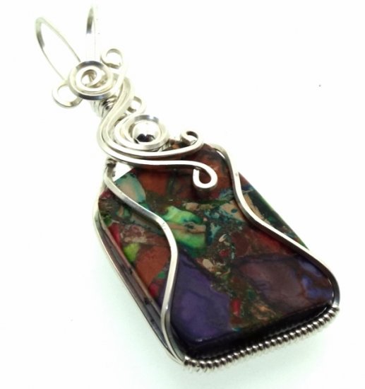Sediment Jasper Sterling Silver Wire Wrapped Pendant 06