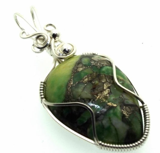 Sediment Jasper Sterling Silver Wire Wrapped Pendant 07