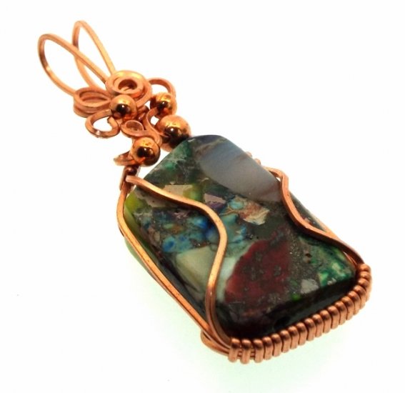 Sediment Jasper Copper Wire Wrapped Pendant 16