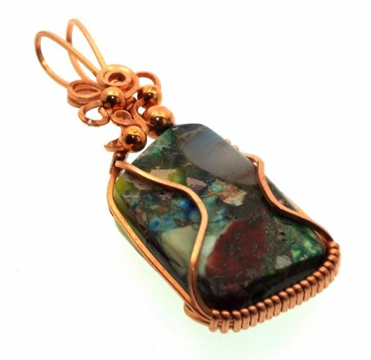 Sediment Jasper Copper Wire Wrapped Pendant 16