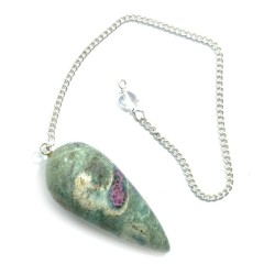 Ruby and Fuchsite Gemstone Terminated Cone Pendulum