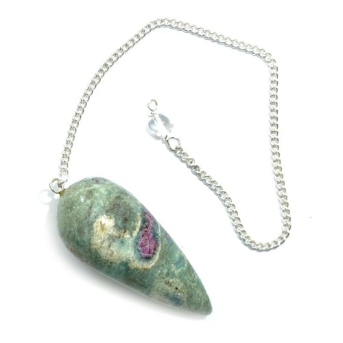 Ruby and Fuchsite Gemstone Terminated Cone Pendulum