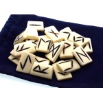 Water Buffalo Bone Carved Elder Futhark Rune Set with Booklet 