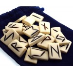 Water Buffalo Bone Carved Elder Futhark Rune Set with Booklet 