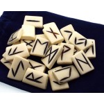 Water Buffalo Bone Carved Elder Futhark Rune Set with Booklet 