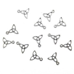 12x Small Silver Coloured Metal Triquetra Charms