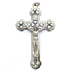 1x Silver Coloured Metal Crucifix Charm 1